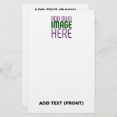 PAPETERIE MODÈLE DE TEXTE D'IMAGE BLANCHE SIMPLE MODERNE (Devant / Derrière)