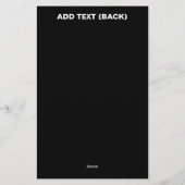 PAPETERIE MODÈLE DE TEXTE D'IMAGE NOIRE SIMPLE ÉDITABLE MODE (Dos)