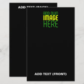 PAPETERIE MODELE DE TEXTE D'IMAGE NOIRE SIMPLE ET MODIFIABLE (Devant / Derrière)