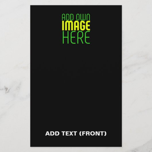 PAPETERIE MODELE DE TEXTE D'IMAGE NOIRE SIMPLE ET MODIFIABLE (Devant)