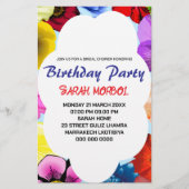 Papeterie Modèle d'invitation de mariage fleuri, Modifier (Devant)