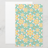 Papeterie Modèle floral jaune (Devant / Derrière)