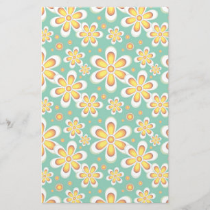 Papeterie Modèle floral jaune