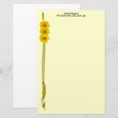 Papeterie Modèle frontalier de Filigree Photo Fleur Jaune (Devant / Derrière)