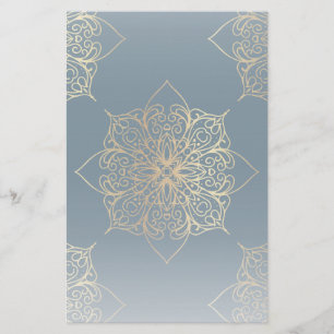 Papeterie Modèle Mandala Damask Or
