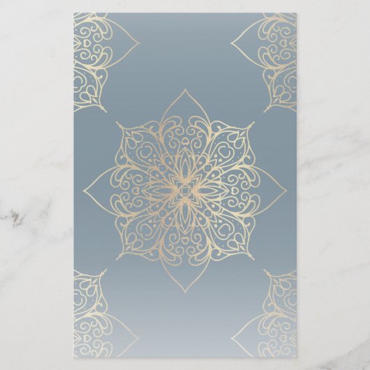Papeterie Modèle Mandala Damask Or (Devant)
