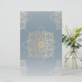 Papeterie Modèle Mandala Damask Or (Debout devant)