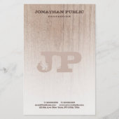 Papeterie Modèle Monogramme Brown Bois Board (Devant)