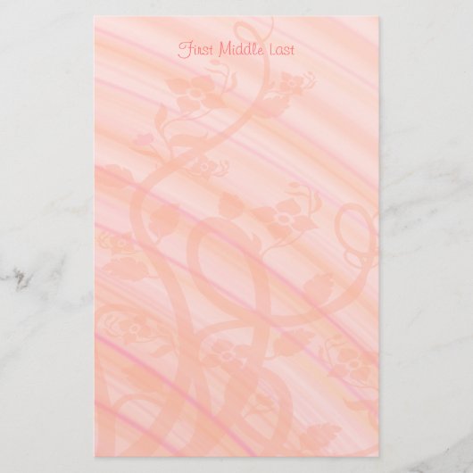 Papeterie Modèle personnalisé Fleurs de spirales roses de Pê (Devant)