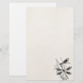 Papeterie Modèle personnalisé par libellule vintage de (Devant / Derrière)