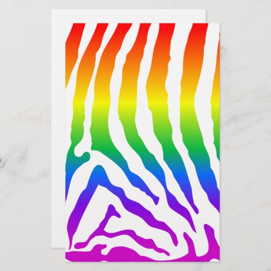 Papeterie Modèle Rainbow Zebra (Devant / Derrière)