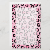 Papeterie Modèle rose d'empreinte de léopard (Devant / Derrière)