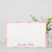 Papeterie Modèle rose jaune blanc Nom Texte (Debout devant)