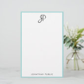 Papeterie Modèle simple décoré d'un monogramme de manuscrit (Debout devant)