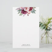 Papeterie Modern Elegant Floral Monogram Stationery Paper (Debout devant)