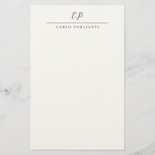 Papeterie Modern Monogrammed Calligraphy Plain Simple Name (Devant)
