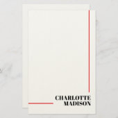 Papeterie Modern Simple Black White Trendy Minimalist Plain (Devant / Derrière)