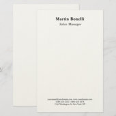 Papeterie Moderne Classique Professionnel Noir & Blanc (Devant / Derrière)