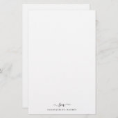 Papeterie Moderne Deux Initiales de Monogramme Féminin Scrip (Devant / Derrière)