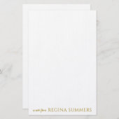 Papeterie Moderne Elégant Luxe Or Papier Personnalisé (Devant / Derrière)