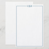 Papeterie Moderne Elegant Marine Blue Stationery personnel (Devant / Derrière)