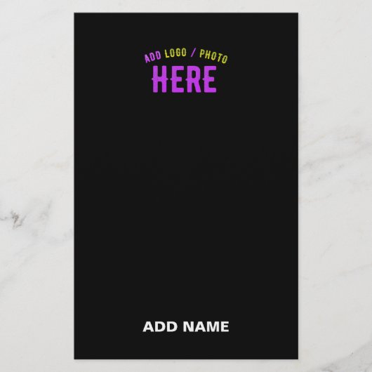 PAPETERIE MODERNE ET MODERNE PERSONNALISABLE NOIR VÉRIFIÉ (Devant)