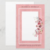 Papeterie Moderne Minimaliste Fleurs Féminines Professionnel (Devant / Derrière)