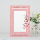 Papeterie Moderne Minimaliste Fleurs Féminines Professionnel (Debout devant)