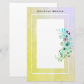 Papeterie Moderne Minimaliste Professionnel Fleur Fond (Devant / Derrière)