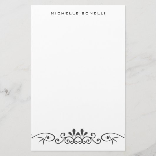 Papeterie Moderne Minimaliste Professionnel Motif Fleur (Devant)