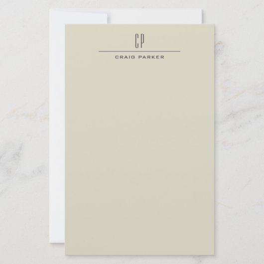 Papeterie Moderne Monogramme Professionnel Plain Minimaliste (Devant)