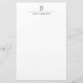 Papeterie Moderne Monogramme Professionnel Plain Nom simple (Devant)