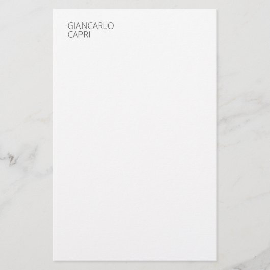 Papeterie Moderne Plain Simple Minimaliste Élégant Capital (Devant)