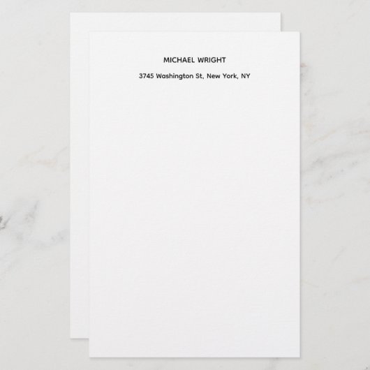 Papeterie Moderne simple minimaliste (Devant / Derrière)