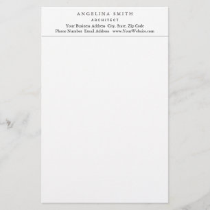 Papeterie Moderne Simple Minimaliste Blanc Professionnel