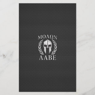 Papeterie Molon Labe Chrome Spartan Casque sur fibre de carb