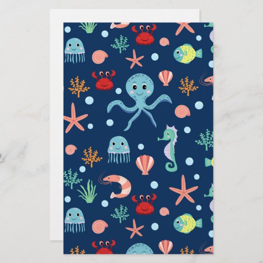 Papeterie Monde marin (Devant / Derrière)