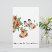 Papeterie Monnaie Inséparable vintage de fleurs de cerisier (Debout devant)