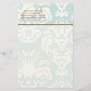 Papeterie Monogram Brown & Aqua Blue