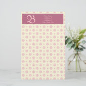 Papeterie Monogram Eyelet Ecru & Pink Stationery (Debout devant)