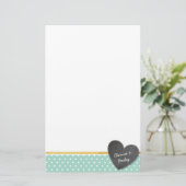 Papeterie MONOGRAM poka point chalkboard coeur menthe vert (Debout devant)
