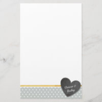 MONOGRAM poka point tableau noir coeur gris pâle