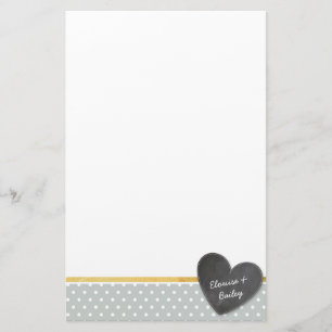 Papeterie MONOGRAM poka point tableau noir coeur gris pâle