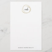 Papeterie Monogramme Abstrait Faux Gold (Devant)