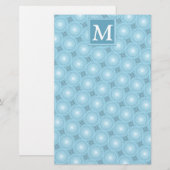 Papeterie Monogramme ange bleu cercles motif (Devant / Derrière)