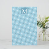 Papeterie Monogramme ange bleu cercles motif (Debout devant)