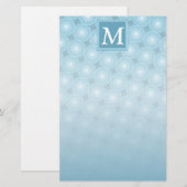 Papeterie Monogramme ange bleu cercles motif (Devant / Derrière)