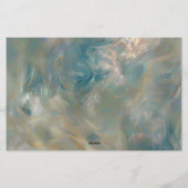 Papeterie Monogramme Art déco en marbre turquoise et orange (Dos)