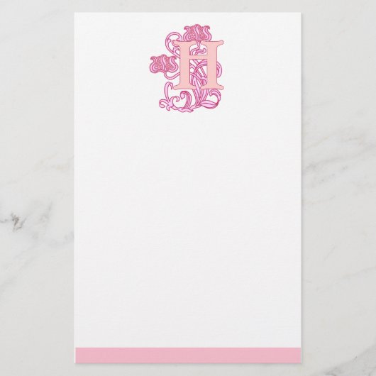 Papeterie Monogramme Art Nouveau Floral (Devant)