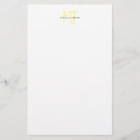 Monogramme Attrayant Jaune Blanc Minimaliste Moder